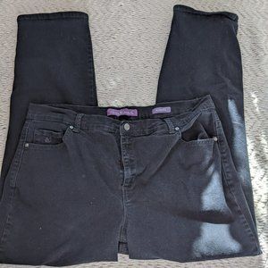 Gloria Vanderbilt Amanda Womens Straight Leg Black Denim Jeans 16W EUC